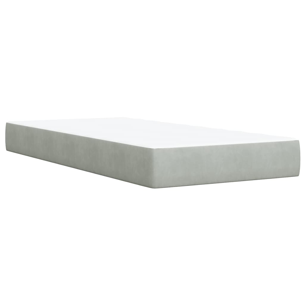 Box spring krevet s madracem svjetlosivi 80 x 200 cm baršunasti