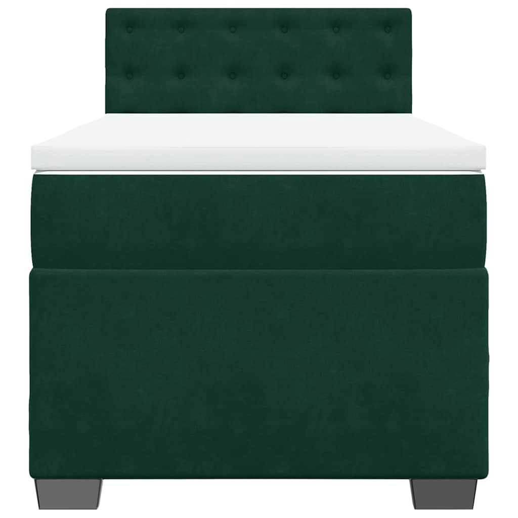 Box spring krevet s madracem tamnozeleni 80 x 200 cm baršunasti