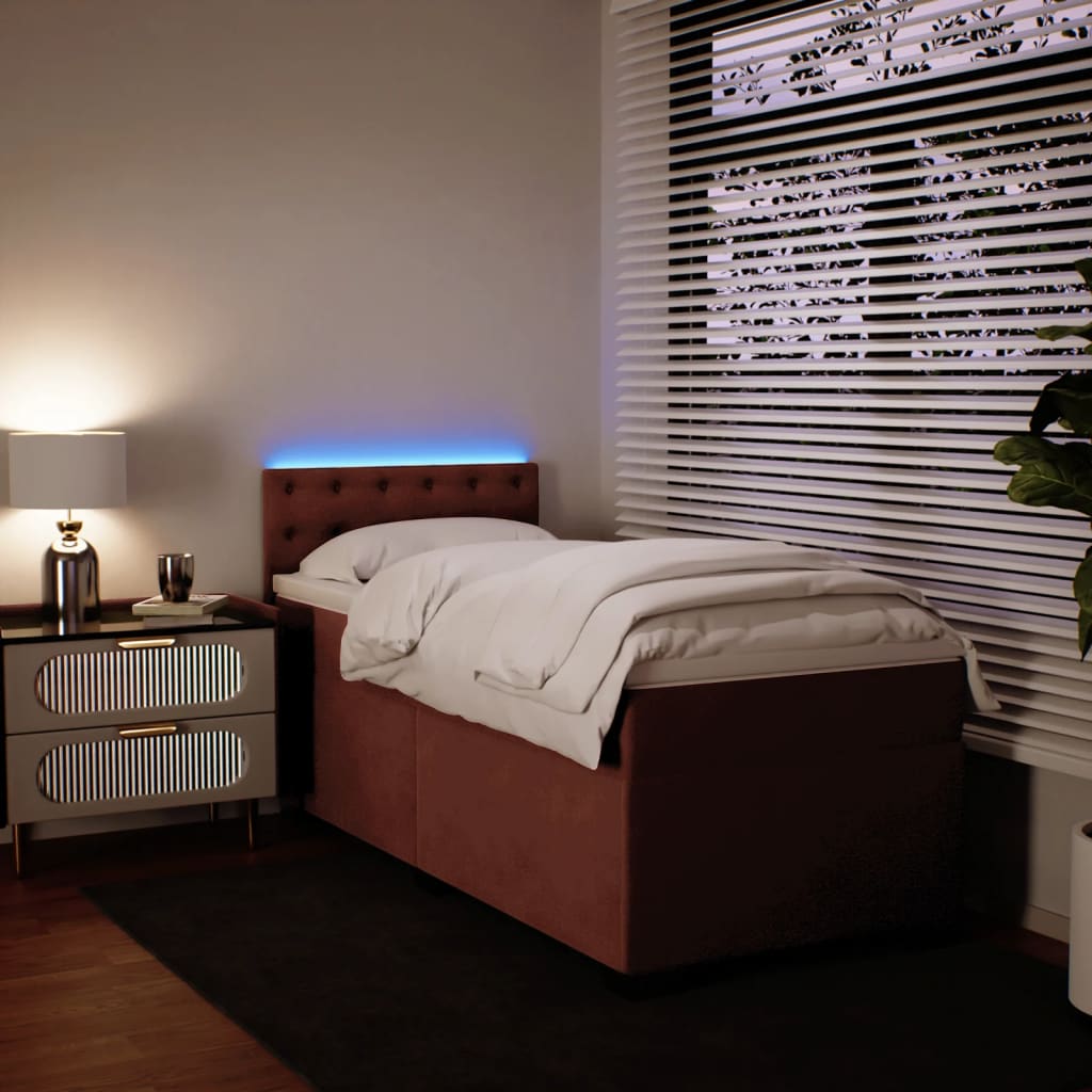 Box spring krevet s madracem ružičasti 80 x 200 cm baršunasti