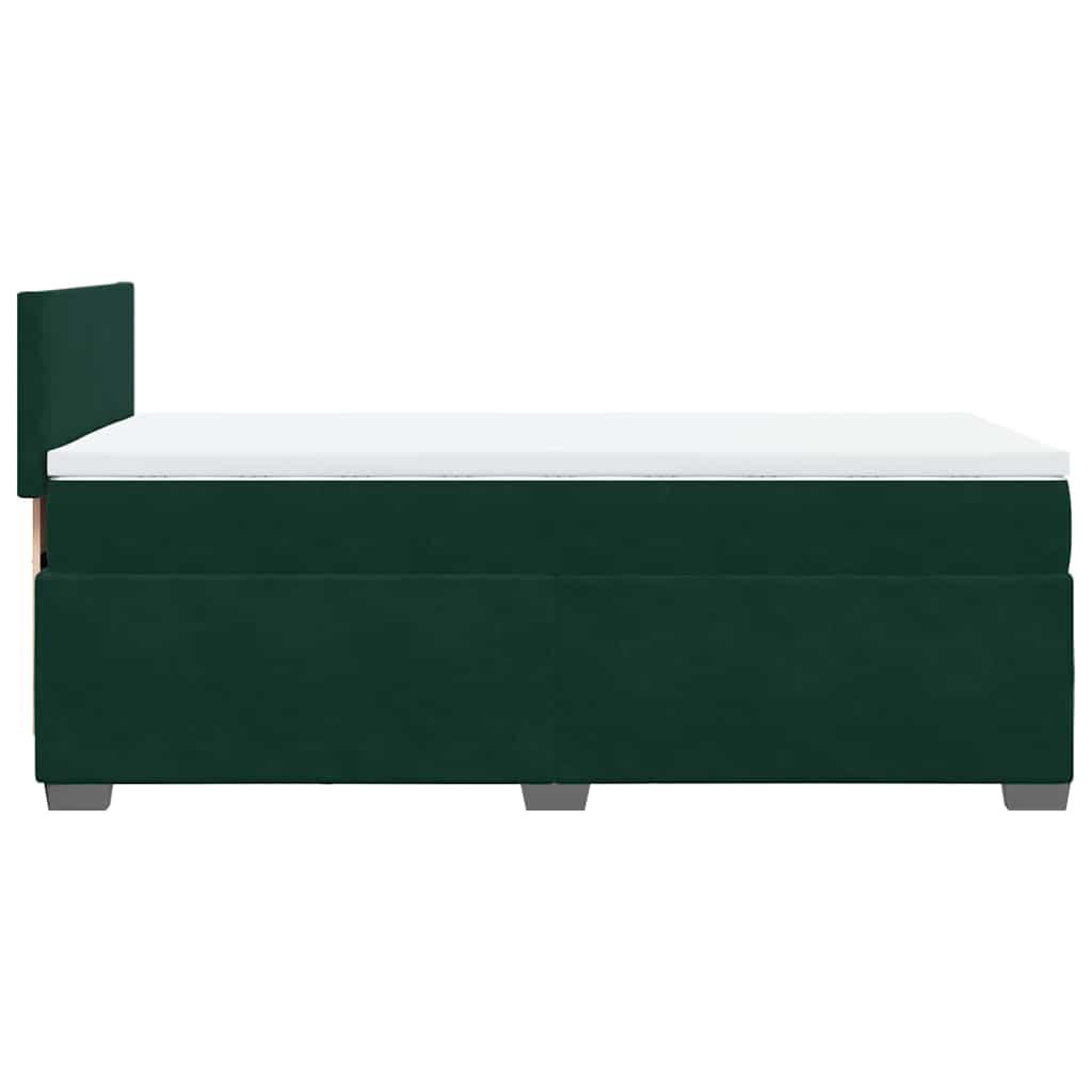 Box spring krevet s madracem tamnozeleni 90x190 cm baršunasti