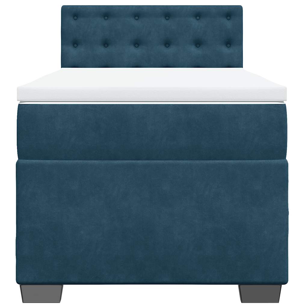Box spring krevet s madracem plavi 90x190 cm baršunasti