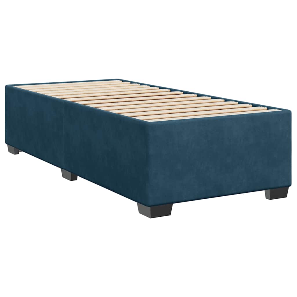 Box spring krevet s madracem plavi 90x190 cm baršunasti