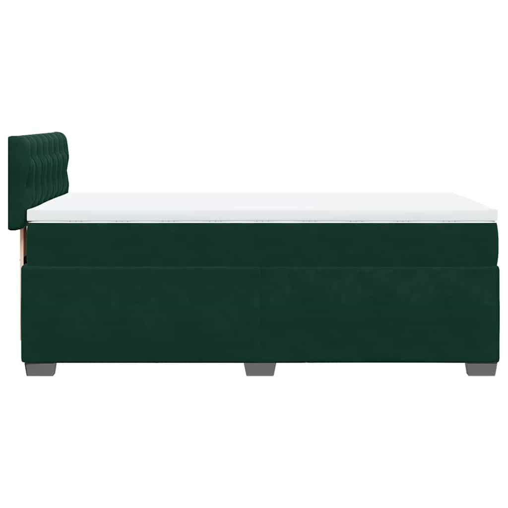 Box spring krevet s madracem tamnozeleni 90x190 cm baršunasti