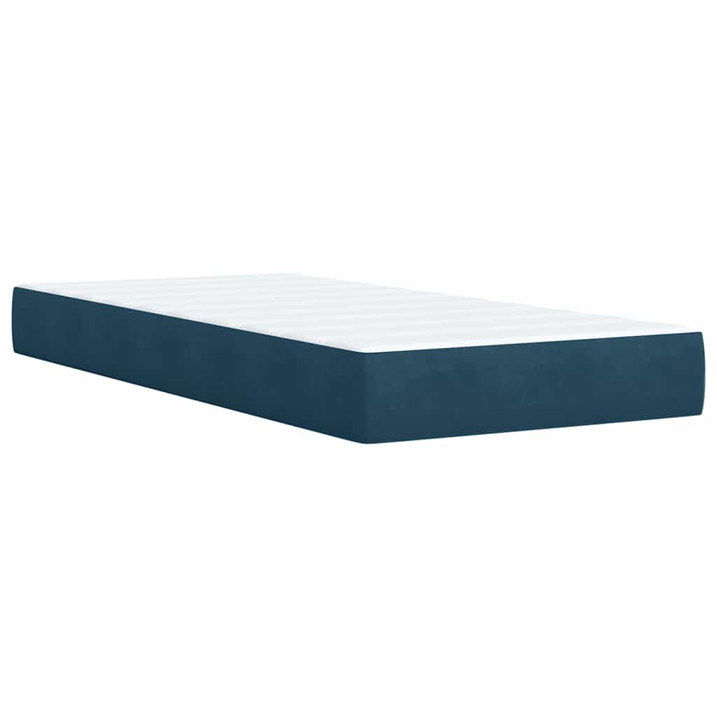 Box spring krevet s madracem plavi 90x190 cm baršunasti