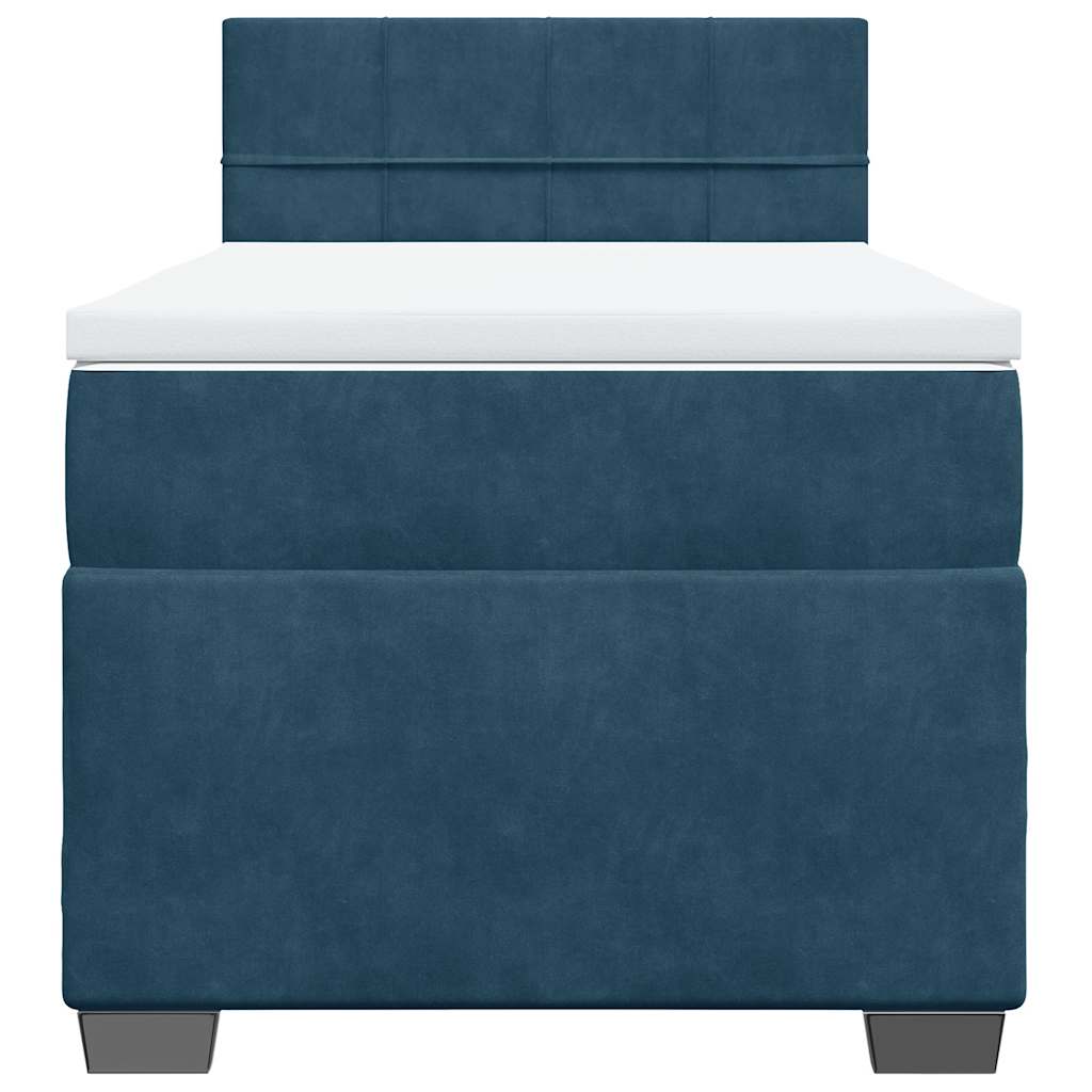 Box spring krevet s madracem plavi 90x190 cm baršunasti