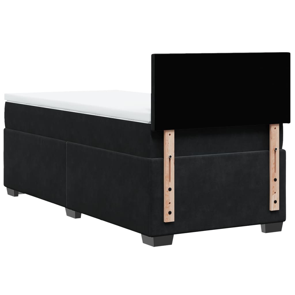 Box spring krevet s madracem crni 90x200 cm baršunasti