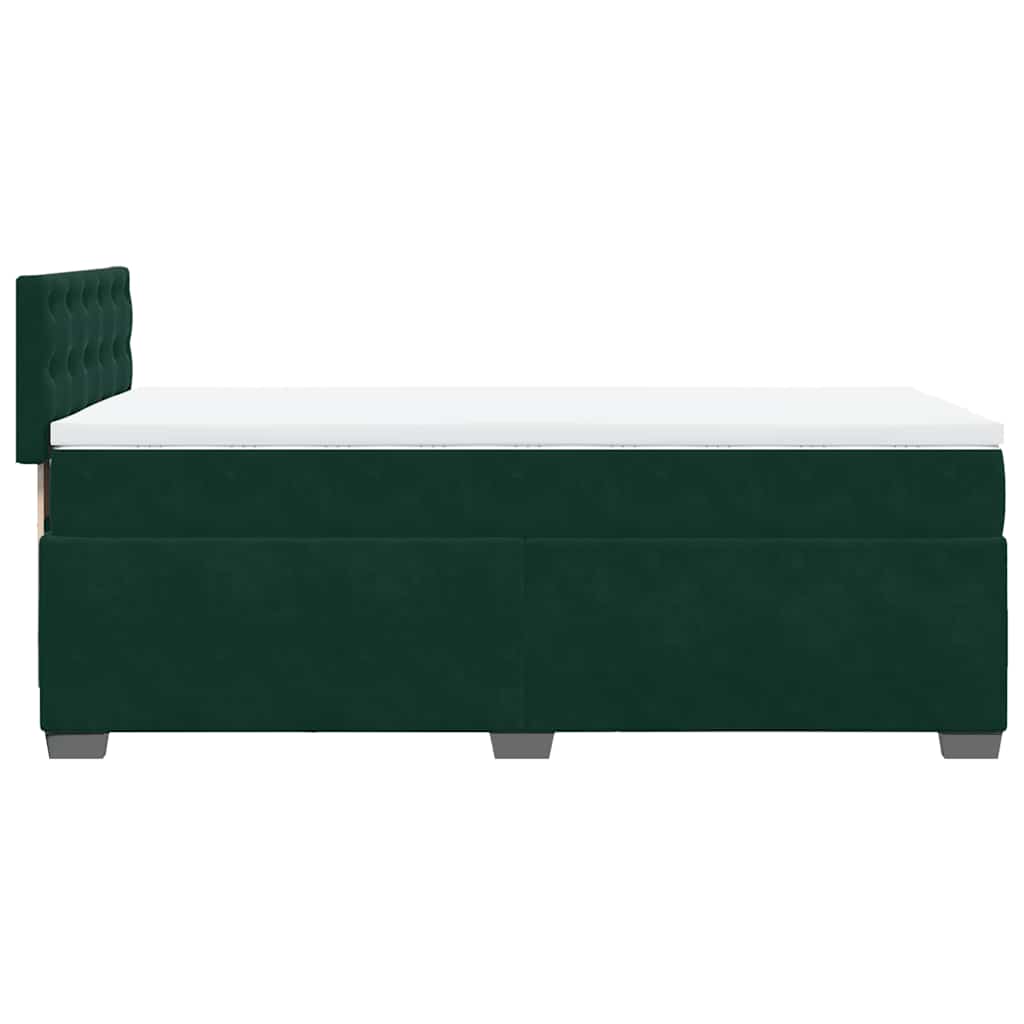 Box spring krevet s madracem tamnozeleni 90x200 cm baršunasti