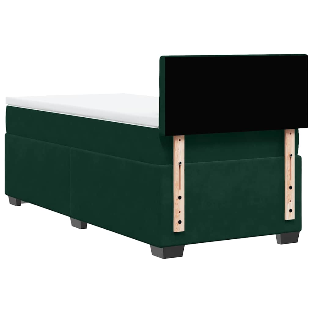 Box spring krevet s madracem tamnozeleni 90x200 cm baršunasti
