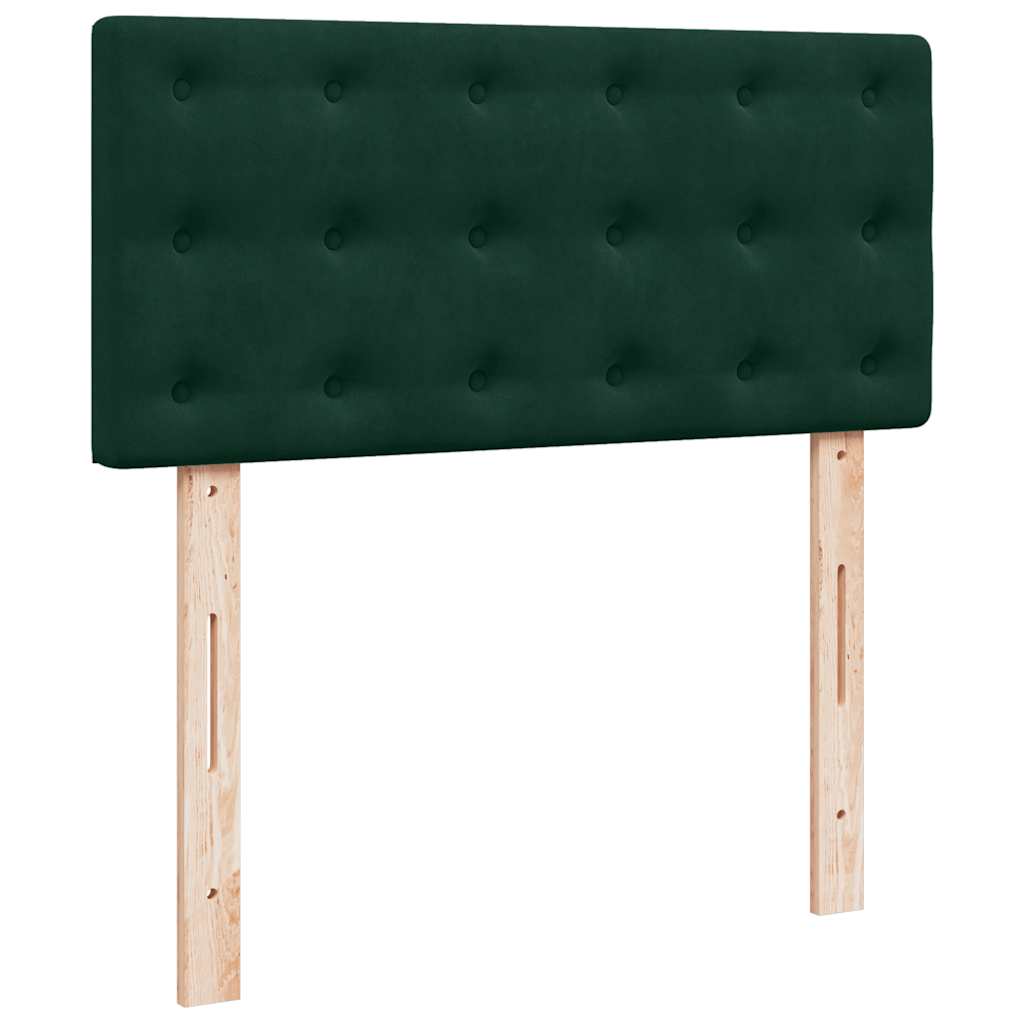 Box spring krevet s madracem tamnozeleni 90x200 cm baršunasti