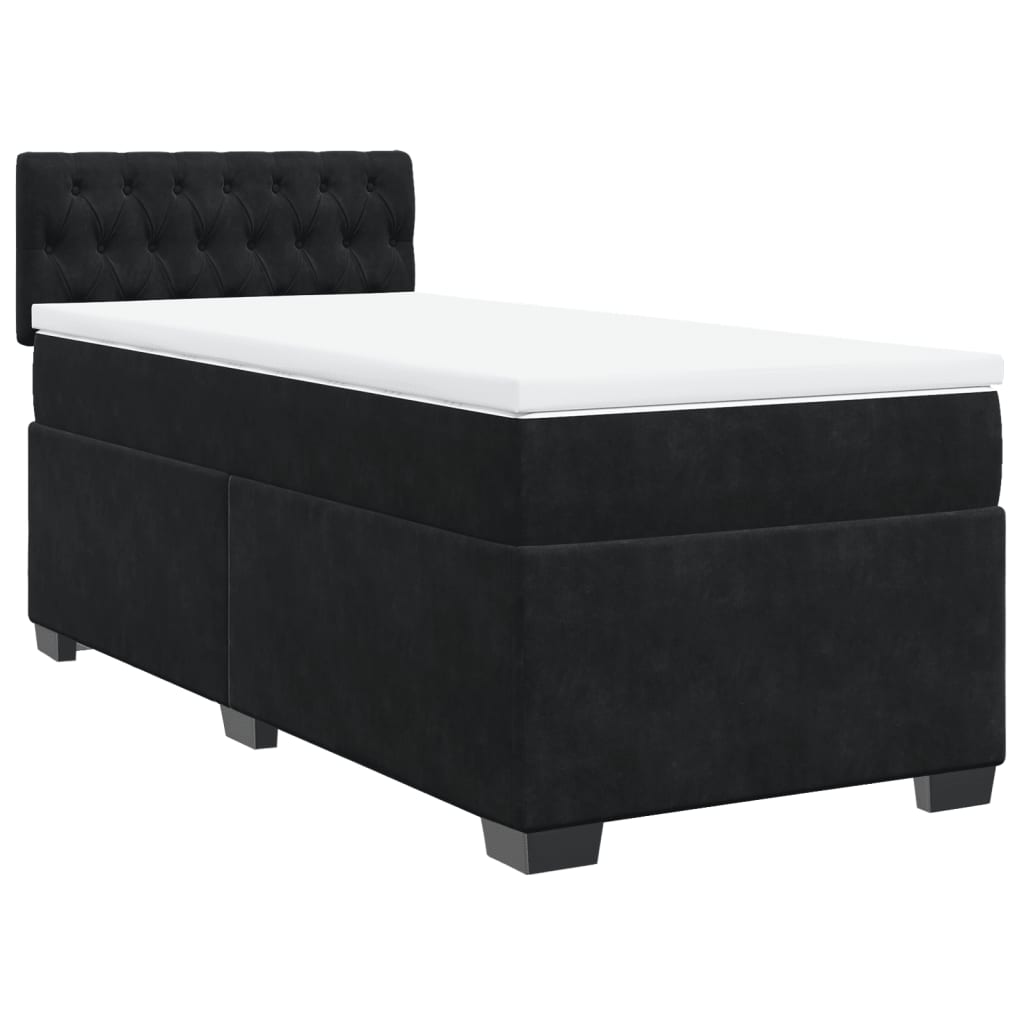 Box spring krevet s madracem crni 90x200 cm baršunasti