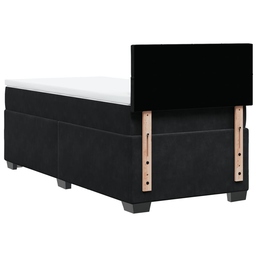 Box spring krevet s madracem crni 90x200 cm baršunasti