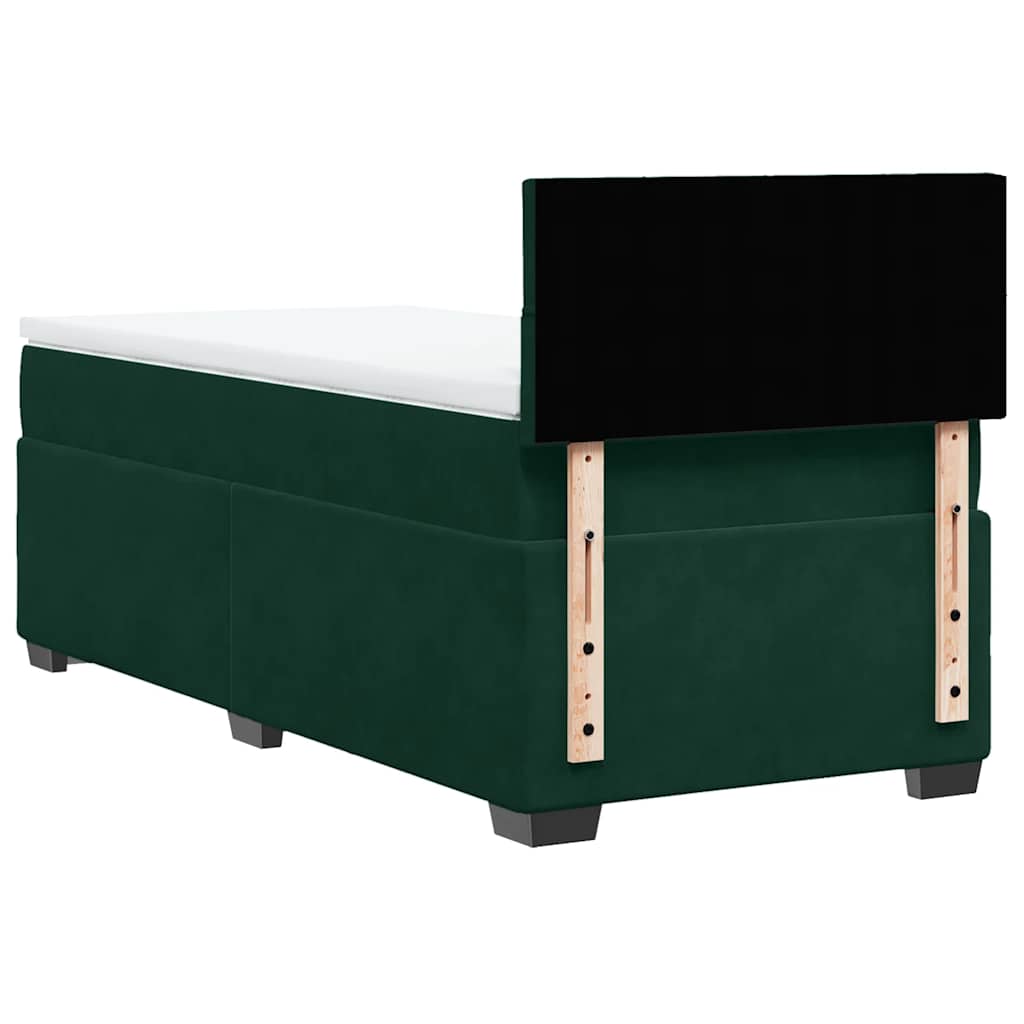 Box spring krevet s madracem tamnozeleni 90x200 cm baršunasti
