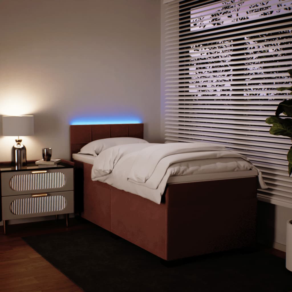Box spring krevet s madracem ružičasti 90x200 cm baršunasti