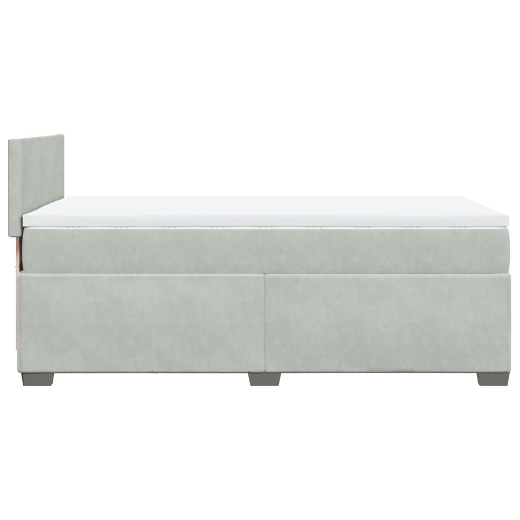 Box spring krevet s madracem svjetlosivi 100x200 cm baršunasti