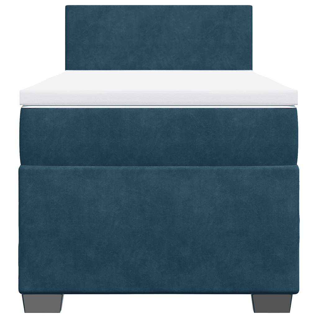 Box spring krevet s madracem plavi 100x200 cm baršunasti