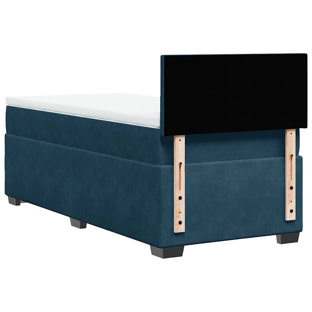 Box spring krevet s madracem plavi 100x200 cm baršunasti