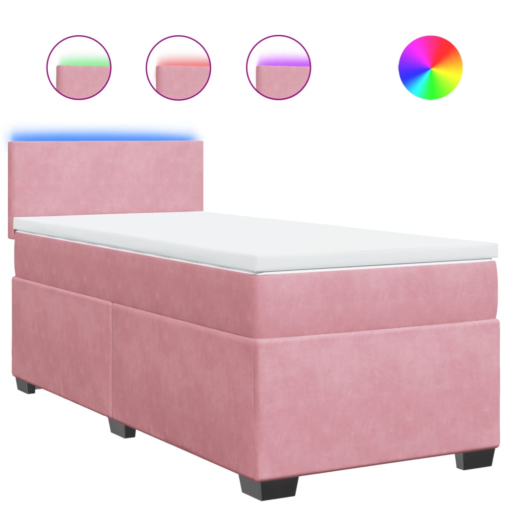 Box spring krevet s madracem ružičasti 100x200 cm baršunasti