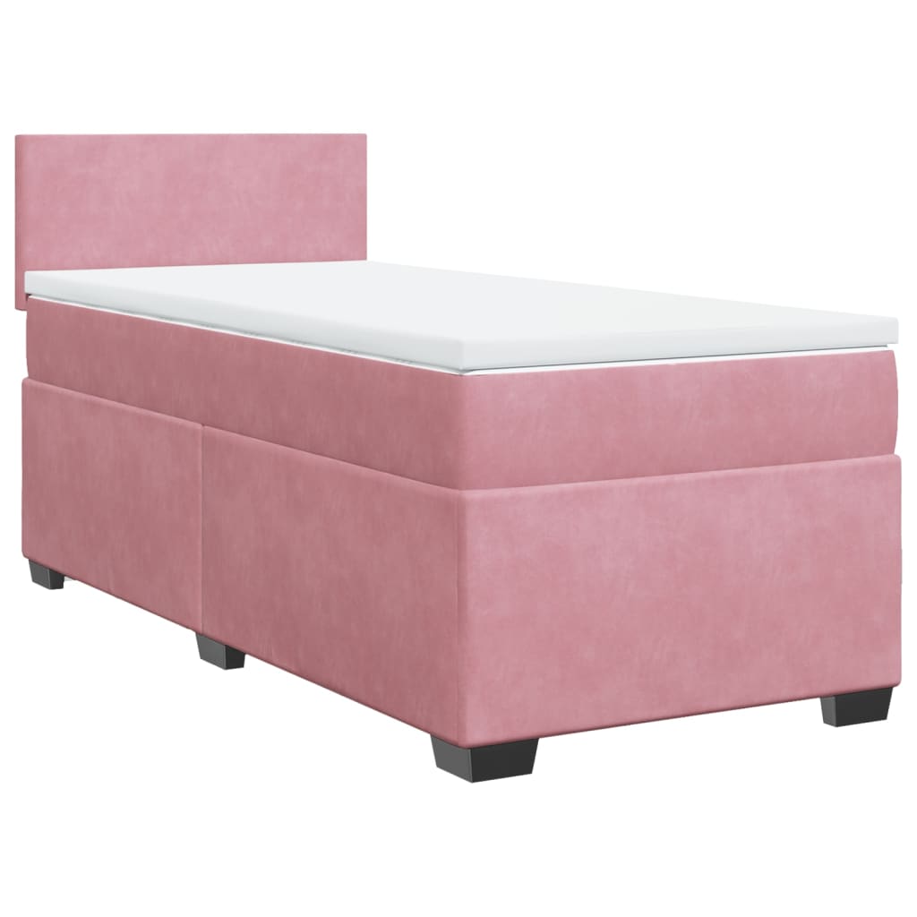 Box spring krevet s madracem ružičasti 100x200 cm baršunasti