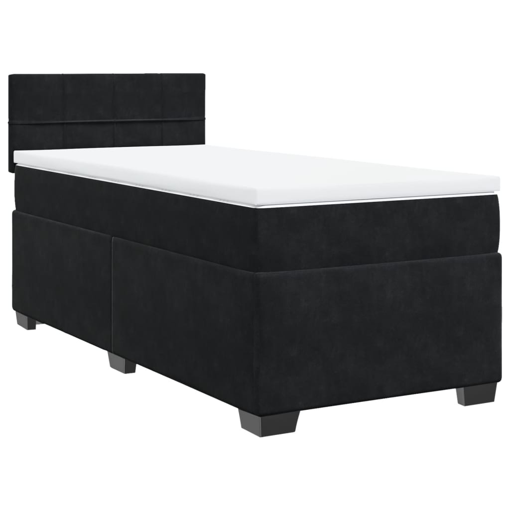 Box spring krevet s madracem crni 100x200 cm baršunasti