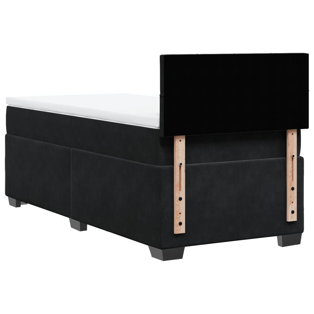 Box spring krevet s madracem crni 100x200 cm baršunasti