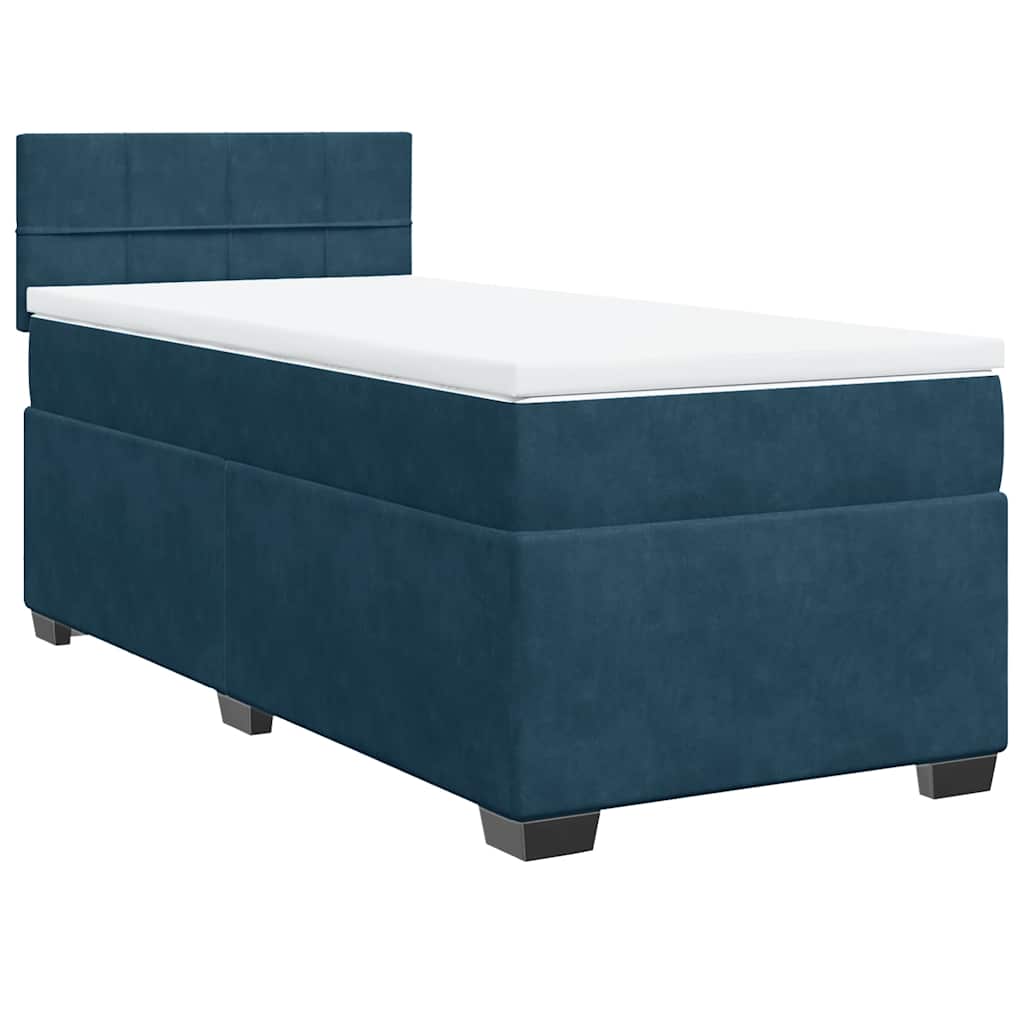 Box spring krevet s madracem plavi 100x200 cm baršunasti