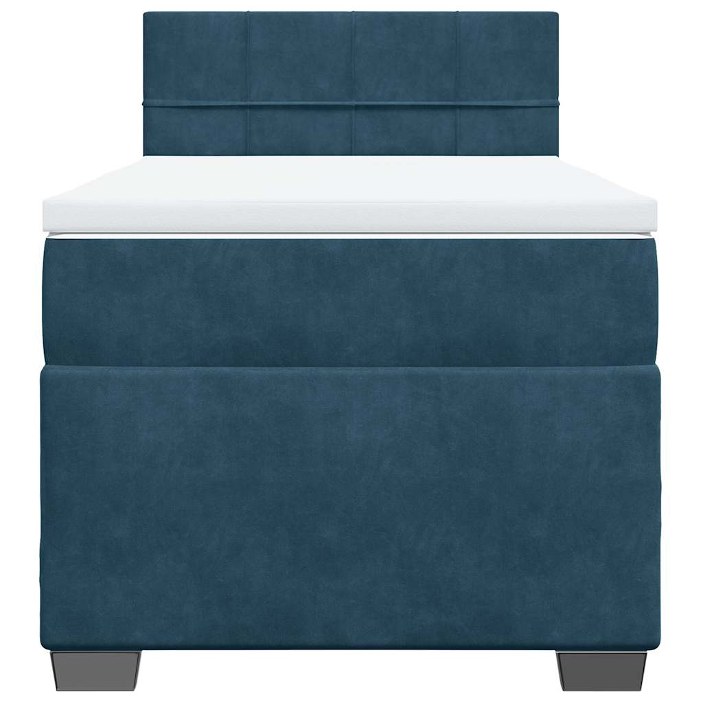 Box spring krevet s madracem plavi 100x200 cm baršunasti