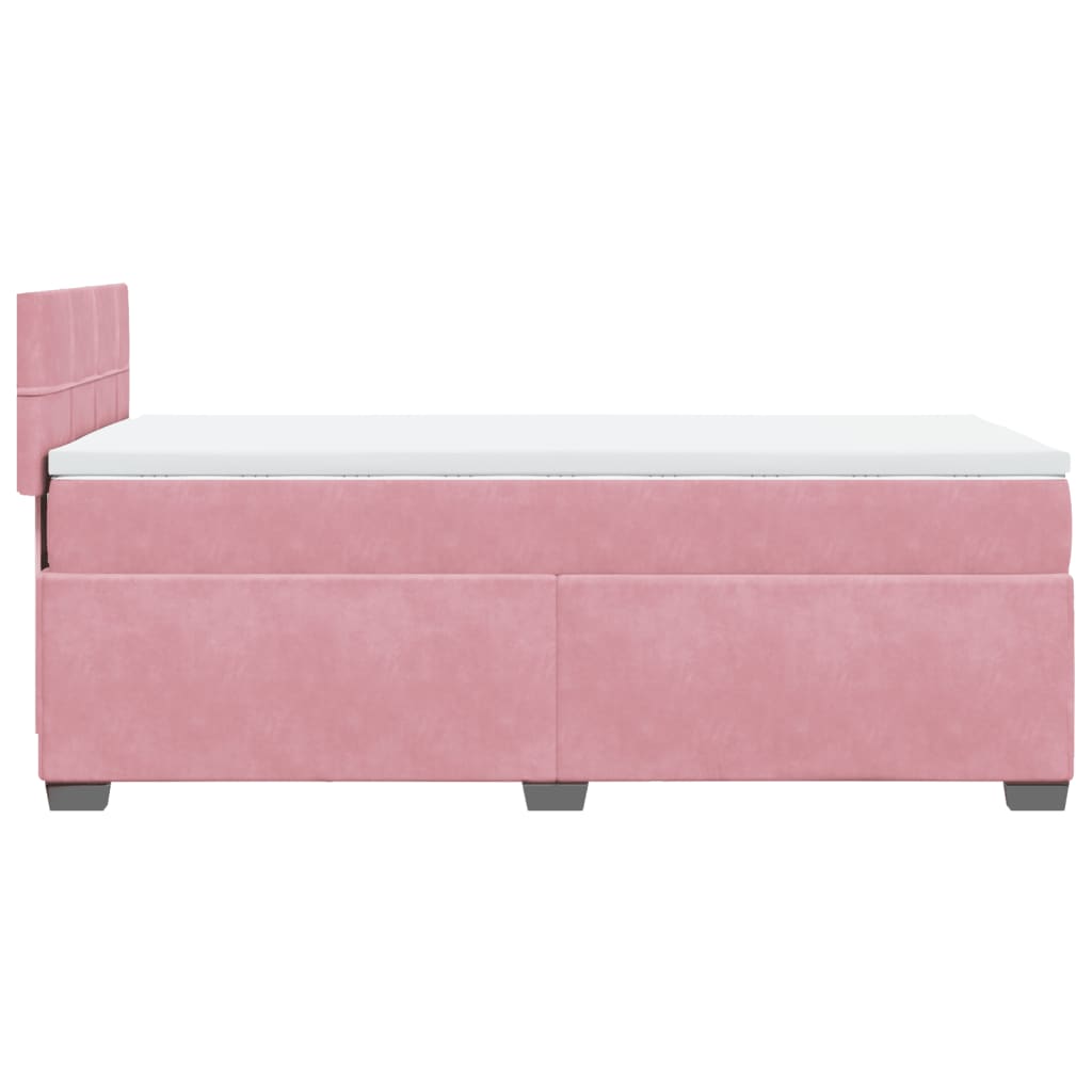 Box spring krevet s madracem ružičasti 100x200 cm baršunasti