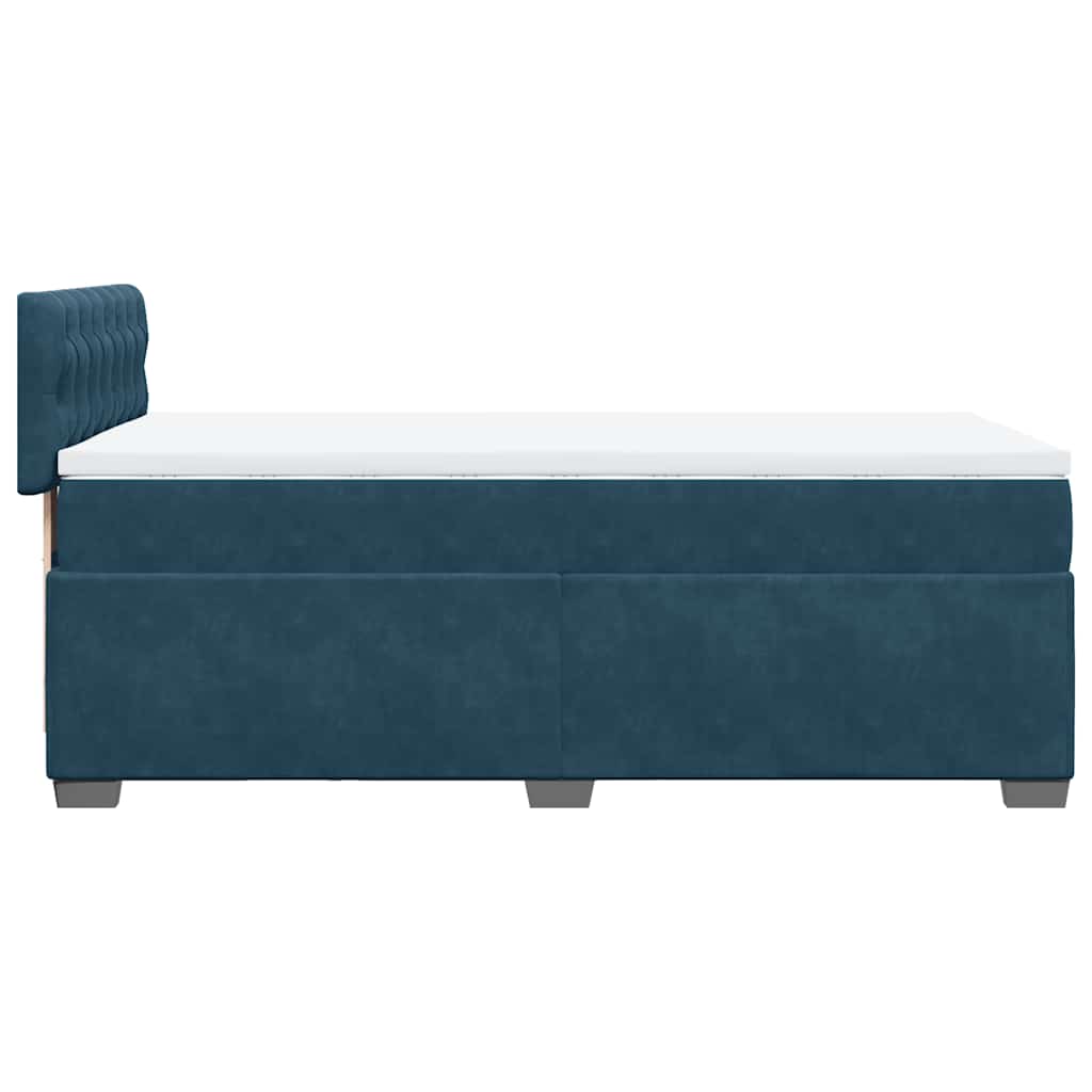 Box spring krevet s madracem plavi 100x200 cm baršunasti