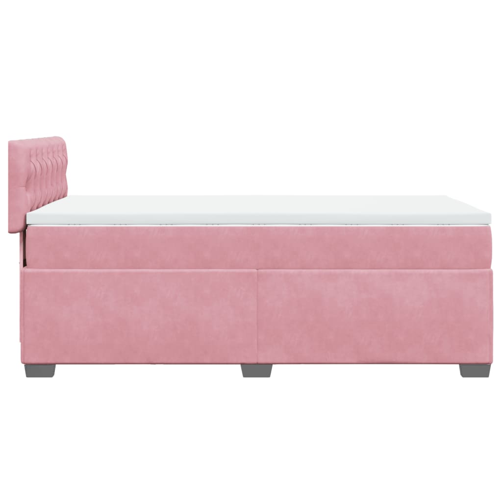 Box spring krevet s madracem ružičasti 100x200 cm baršunasti