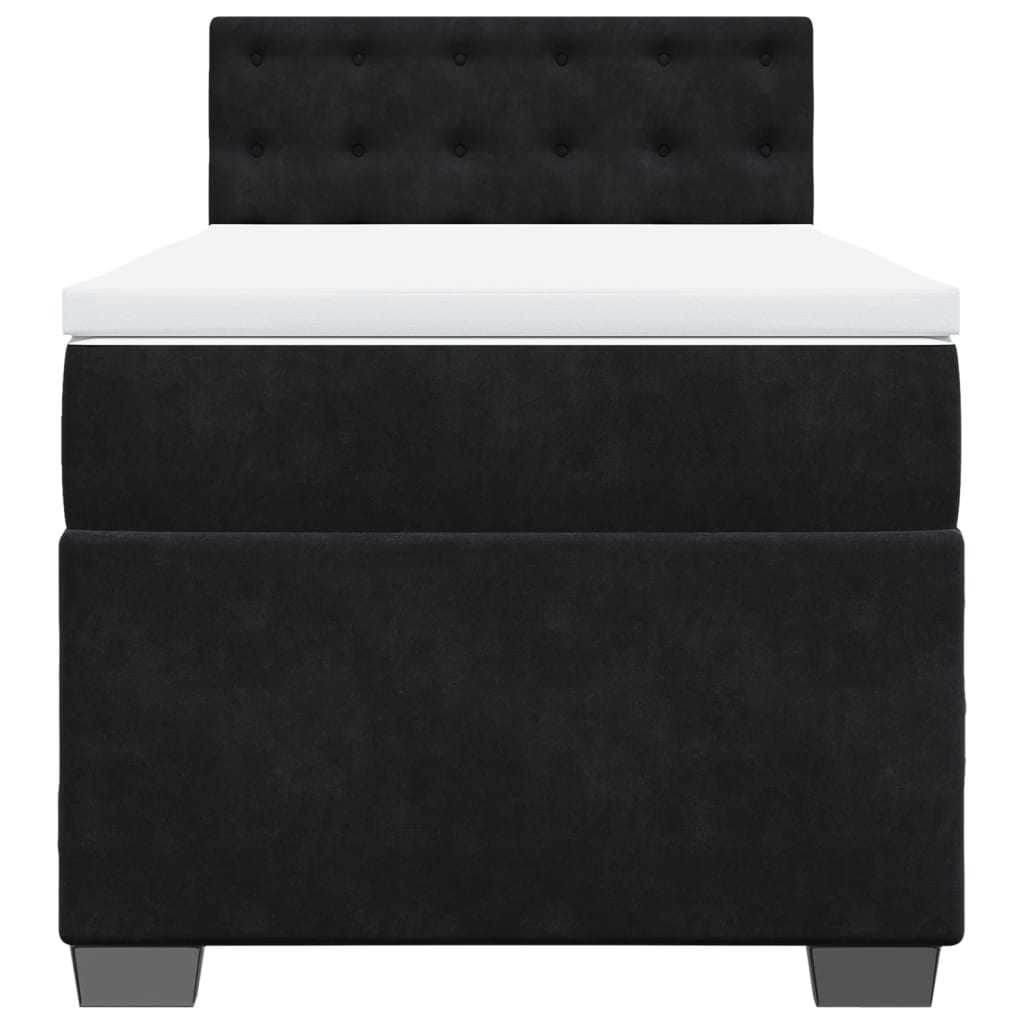 Box spring krevet s madracem crni 100x200 cm baršunasti