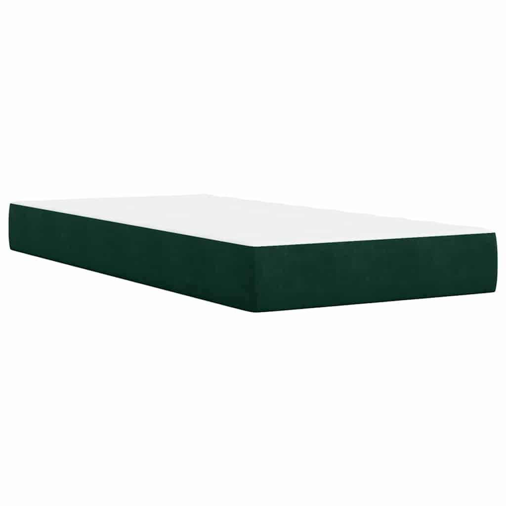 Box spring krevet s madracem tamnozeleni 100x200 cm baršunasti