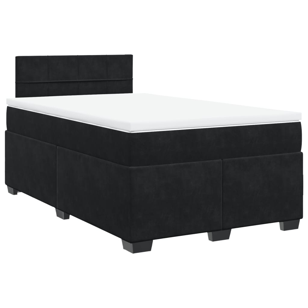 Krevet box spring s madracem crni 120 x 190 cm baršunasti