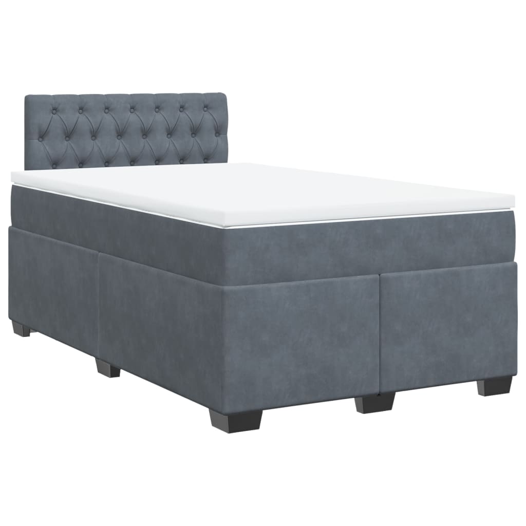 Krevet box spring s madracem tamnosivi 120 x 190 cm baršun