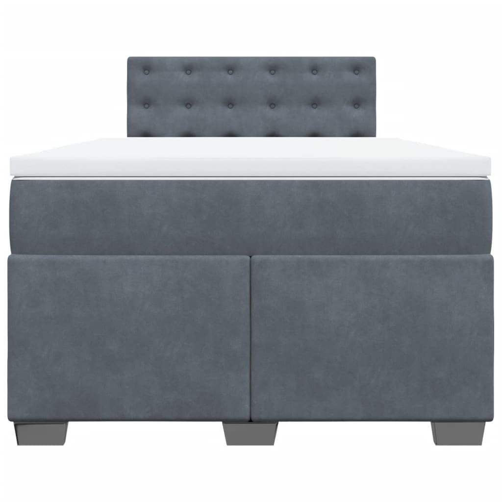 Krevet box spring s madracem tamnosivi 120 x 190 cm baršun