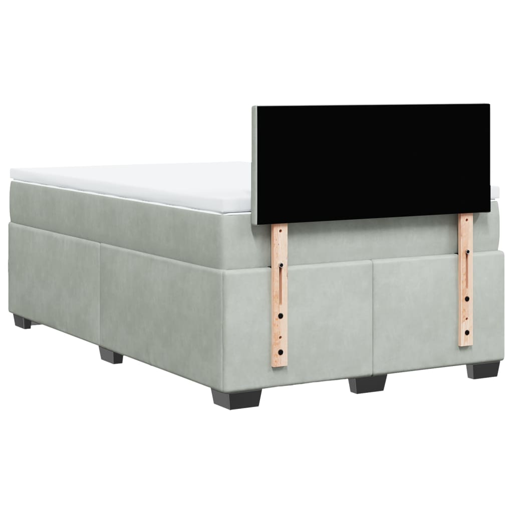 Box spring krevet s madracem svjetlosivi 120x200 cm baršunasti