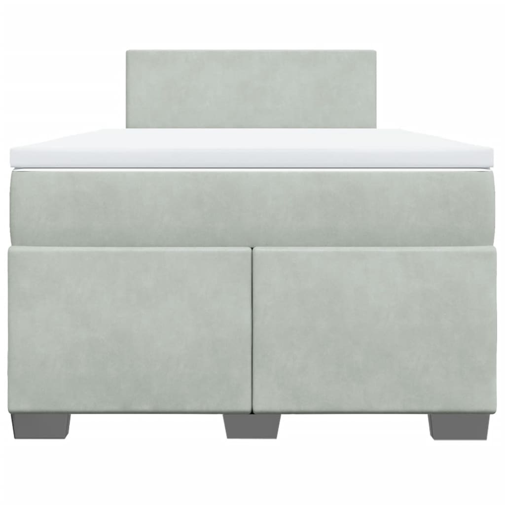 Box spring krevet s madracem svjetlosivi 120x200 cm baršunasti