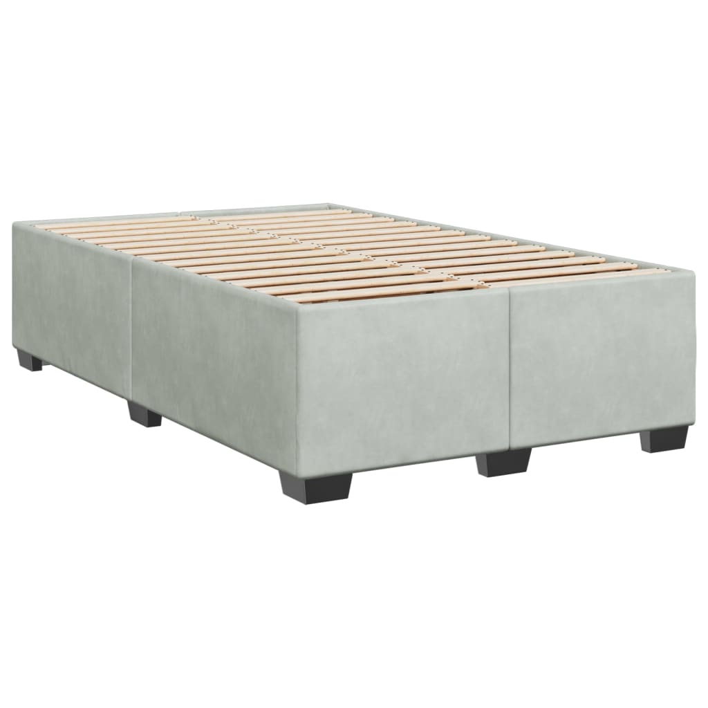 Box spring krevet s madracem svjetlosivi 120x200 cm baršunasti
