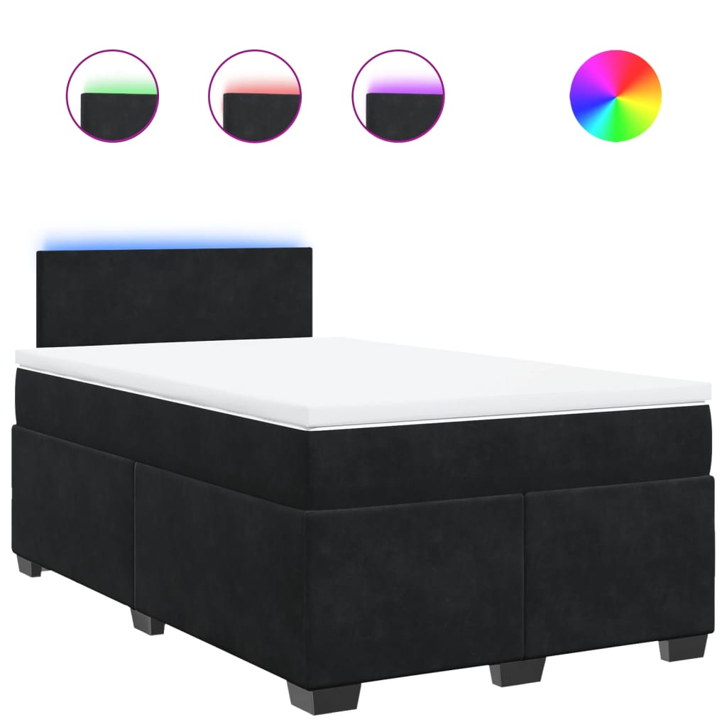 Box spring krevet s madracem crni 120 x 200 cm baršunasti