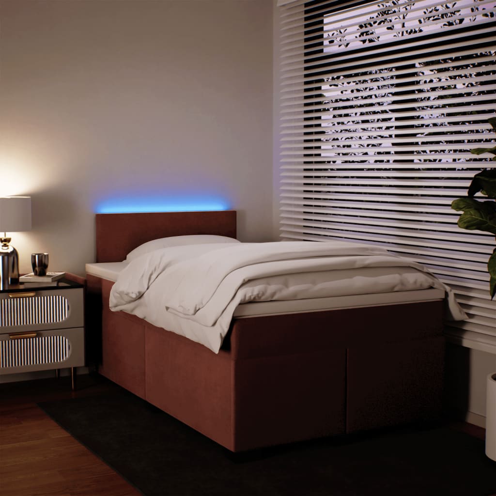Box spring krevet s madracem ružičasti 120 x 200 cm baršunasti