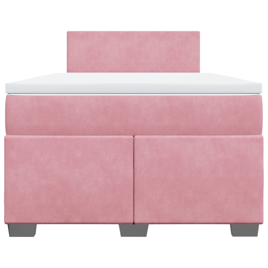 Box spring krevet s madracem ružičasti 120 x 200 cm baršunasti