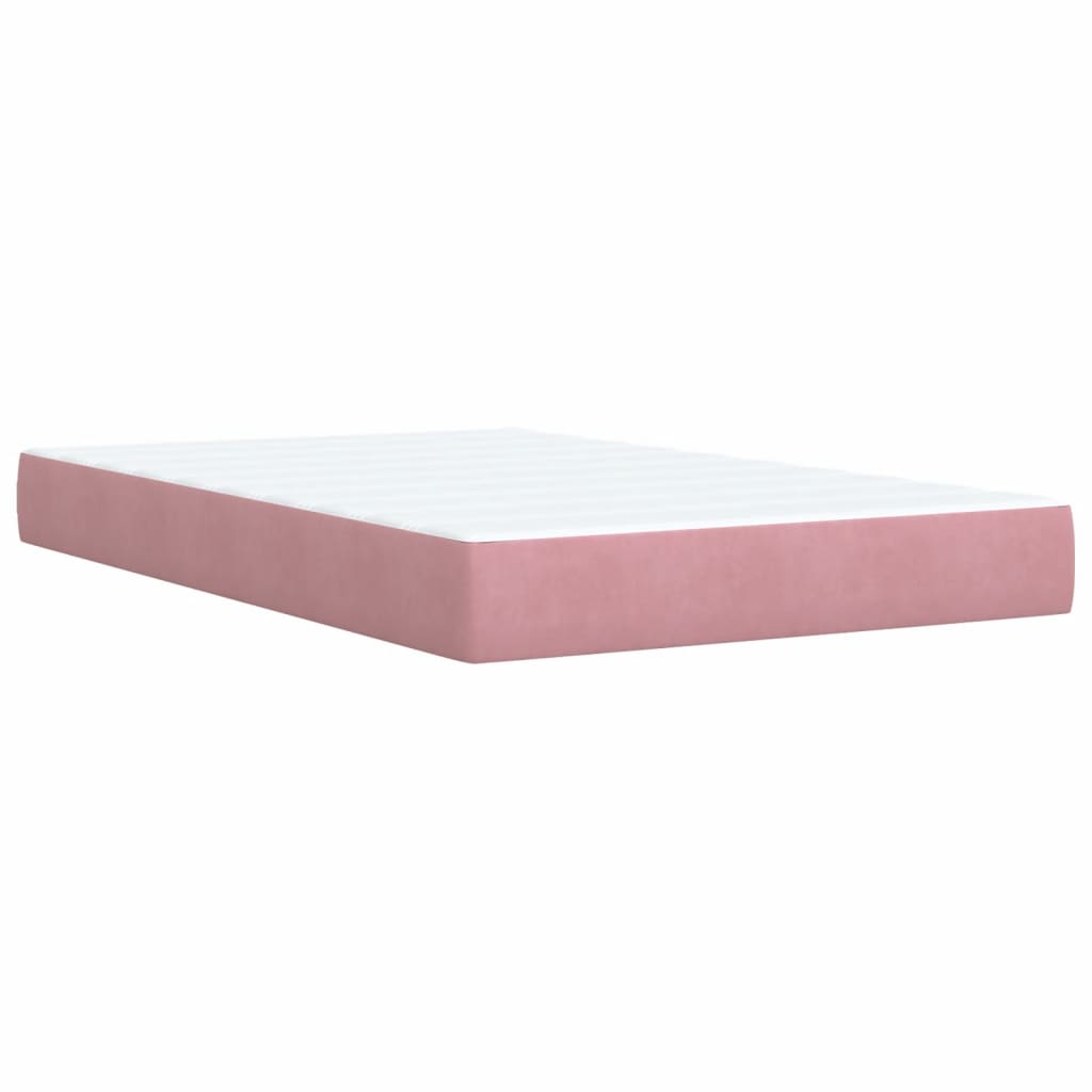 Box spring krevet s madracem ružičasti 120 x 200 cm baršunasti