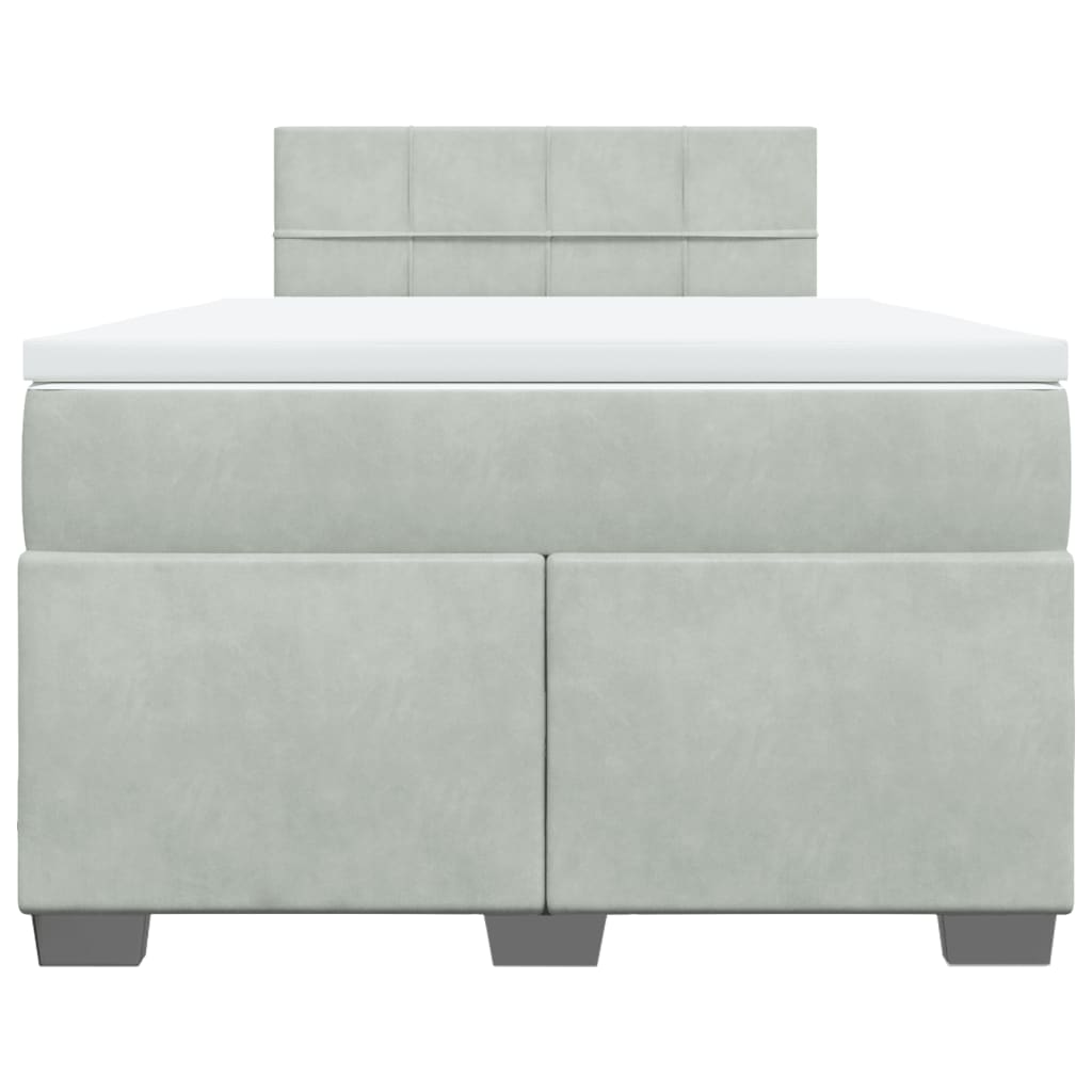 Box spring krevet s madracem svjetlosivi 120x200 cm baršunasti