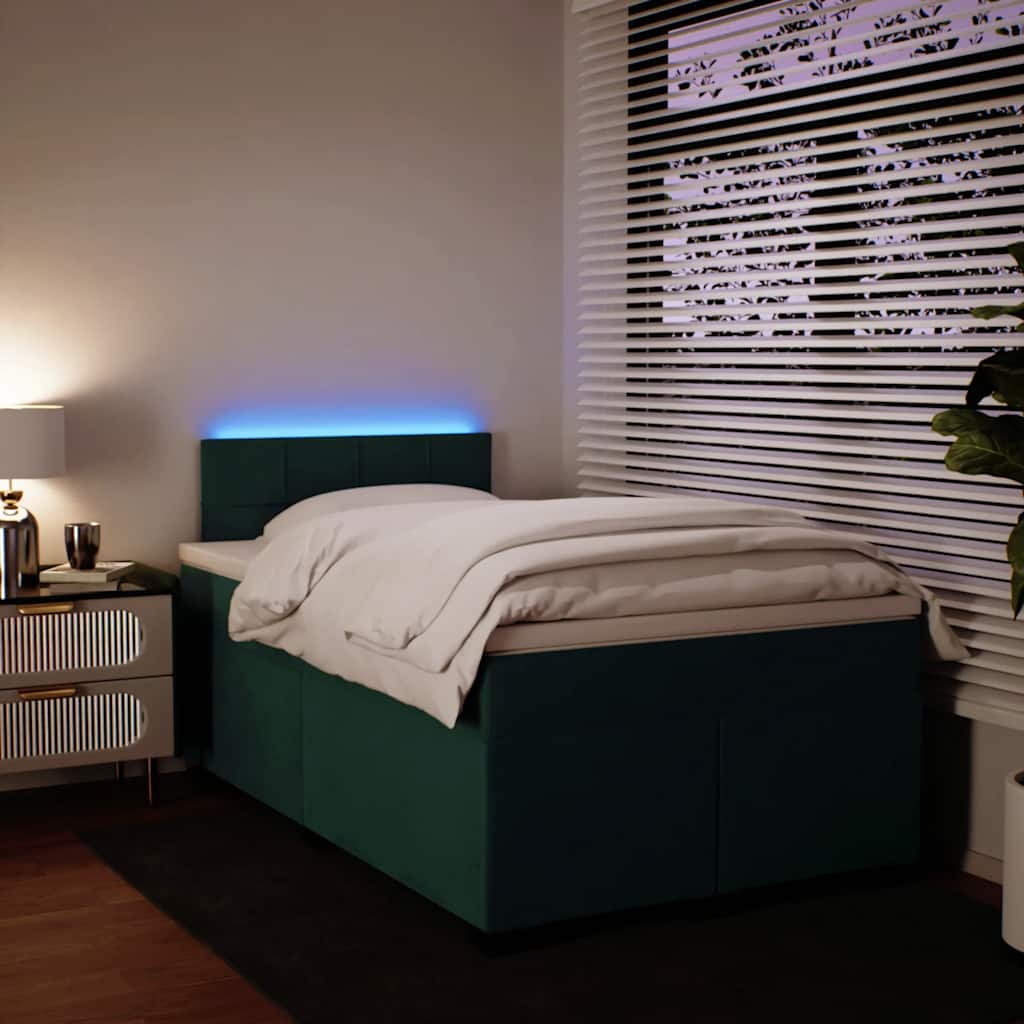 Box spring krevet s madracem tamnozeleni 120x200 cm baršunasti