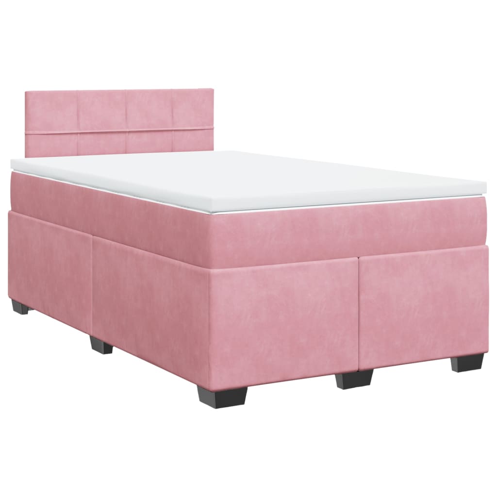 Box spring krevet s madracem ružičasti 120 x 200 cm baršunasti