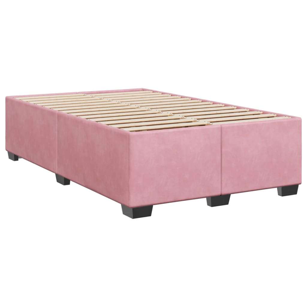 Box spring krevet s madracem ružičasti 120 x 200 cm baršunasti