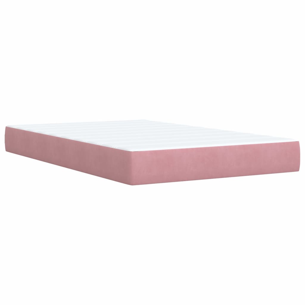 Box spring krevet s madracem ružičasti 120 x 200 cm baršunasti