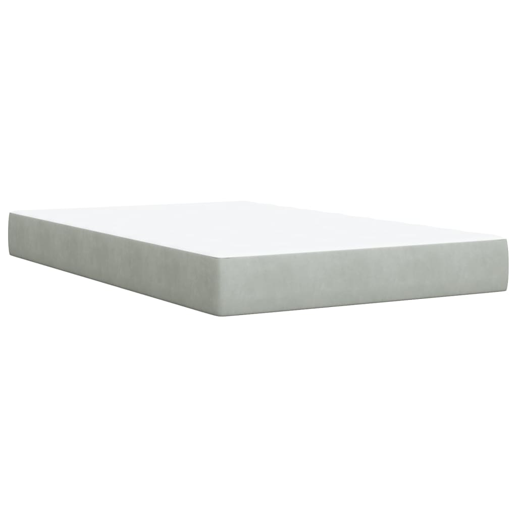 Box spring krevet s madracem svjetlosivi 120x200 cm baršunasti