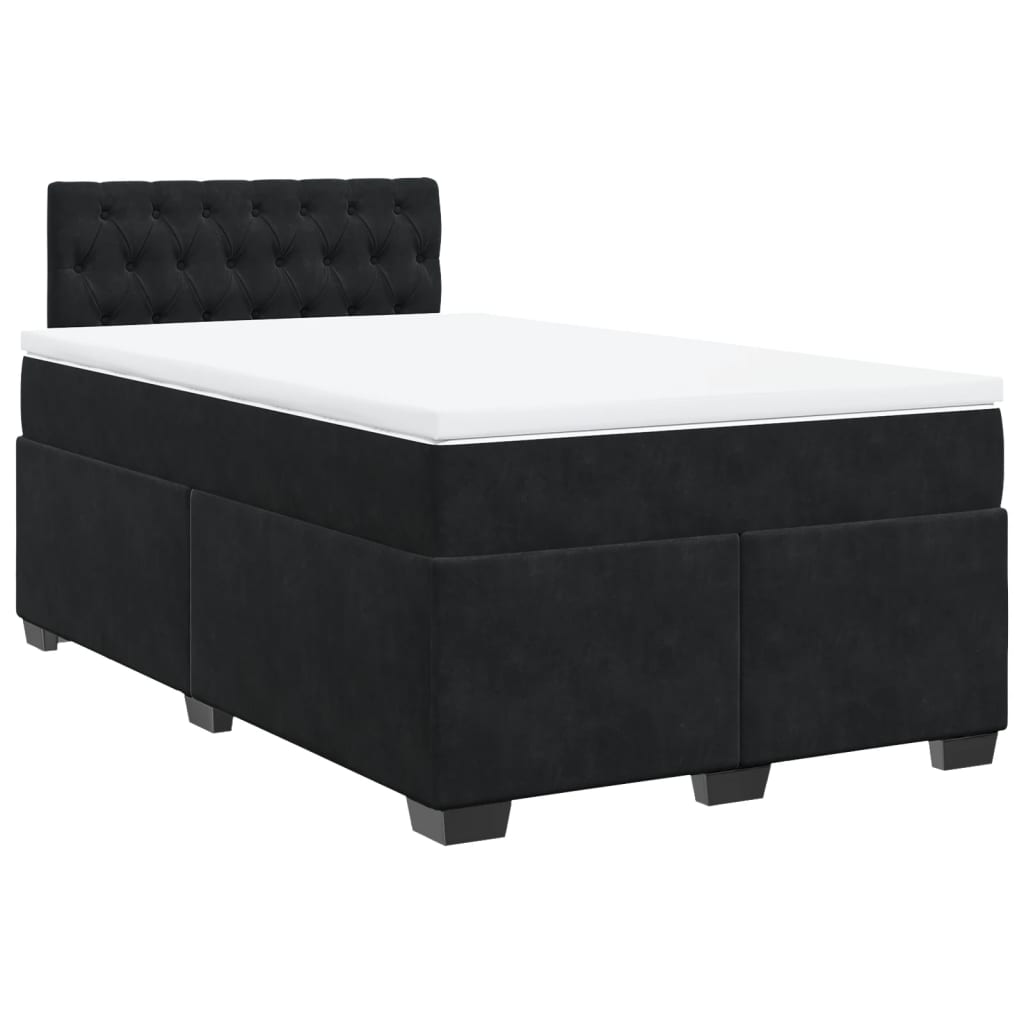 Box spring krevet s madracem crni 120 x 200 cm baršunasti
