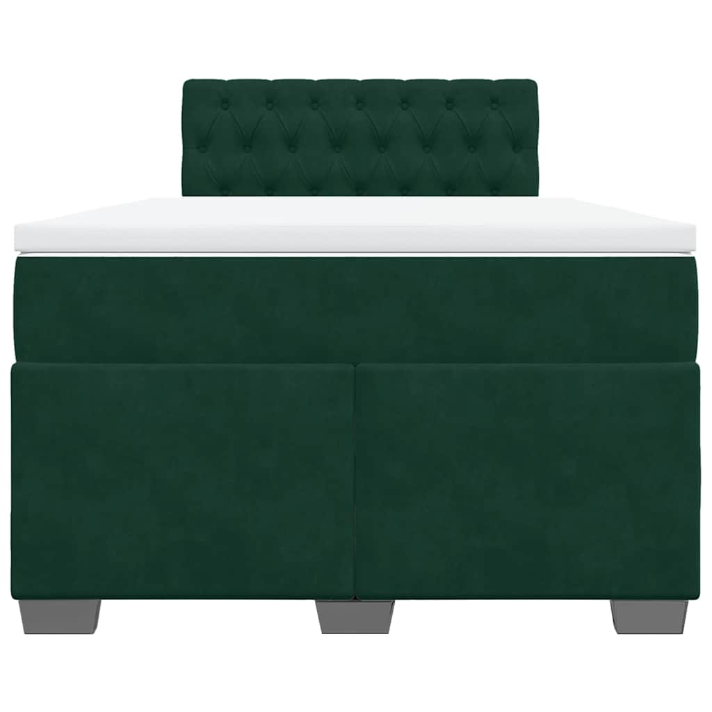 Box spring krevet s madracem tamnozeleni 120x200 cm baršunasti