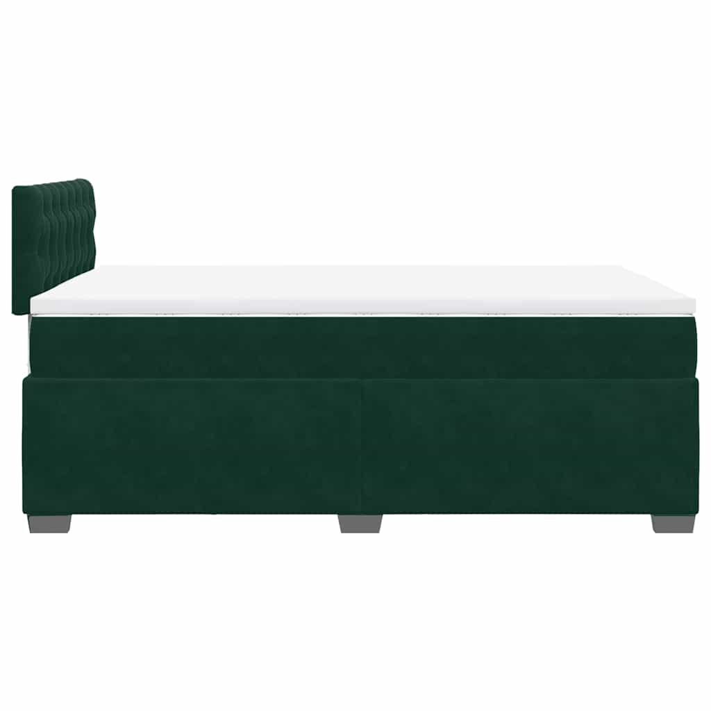 Box spring krevet s madracem tamnozeleni 120x200 cm baršunasti